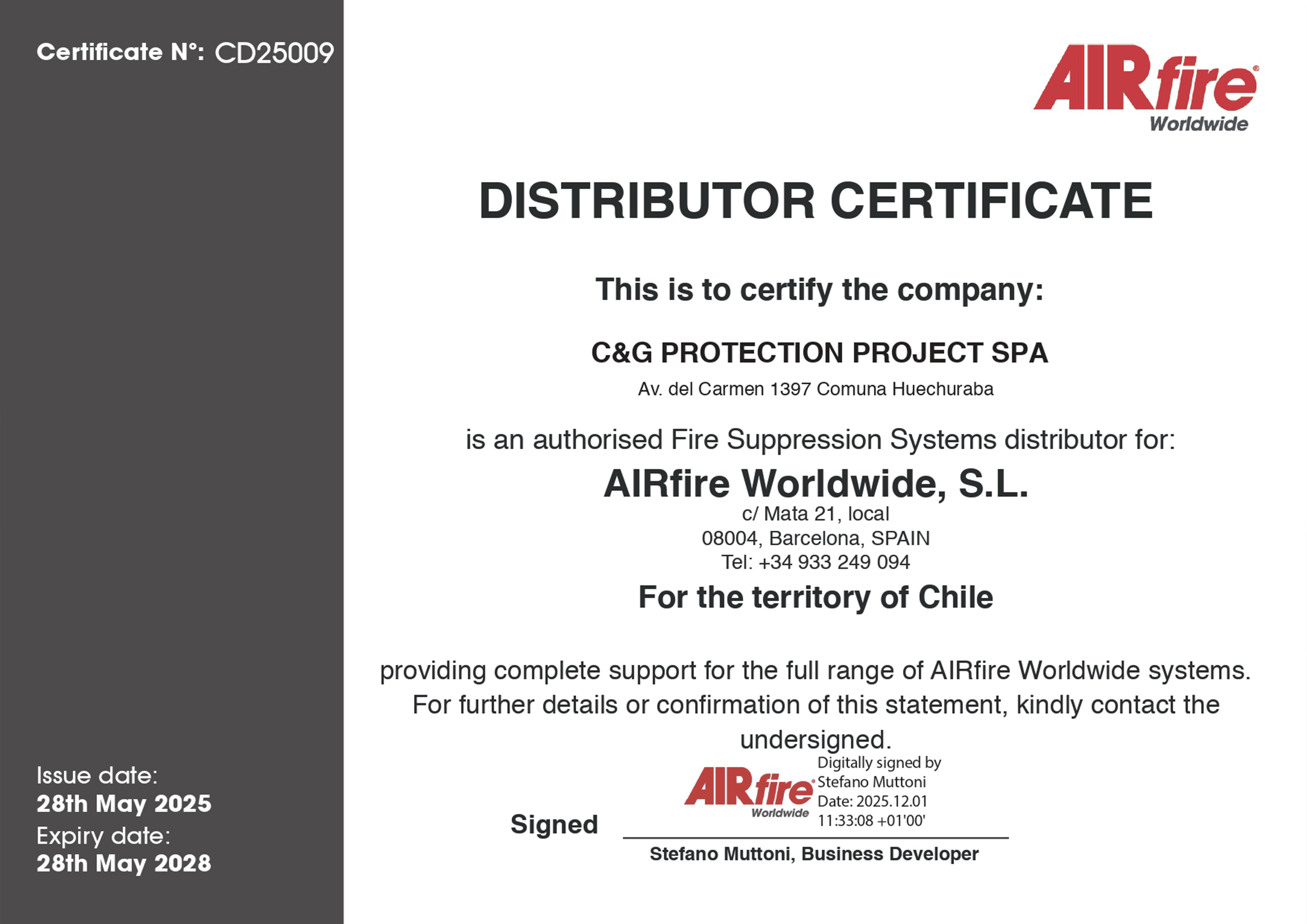 Certificado de Distribución